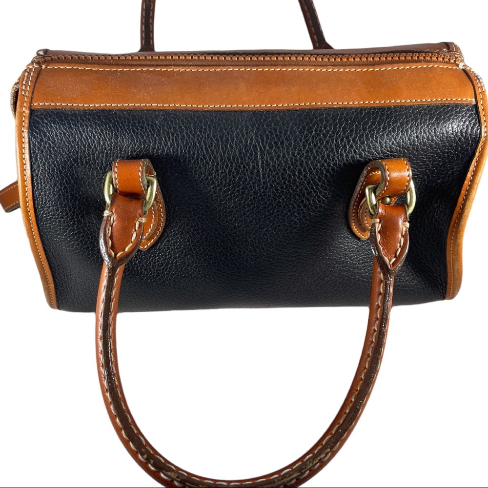 Vintage Dooney & Burke- Black/Brown Leather Handbag w/ Shoulder Strap - Picture 7 of 12